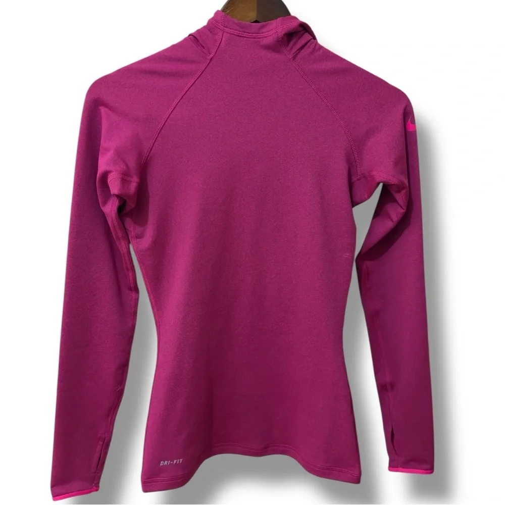 Nike Pro | NWOT Magenta Dri-FIT Hooded Warm Long Sleeve Athletic Top (sz XS/S)